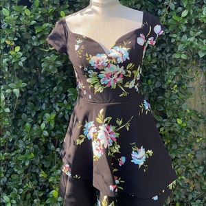 Elegant Black Floral Dress